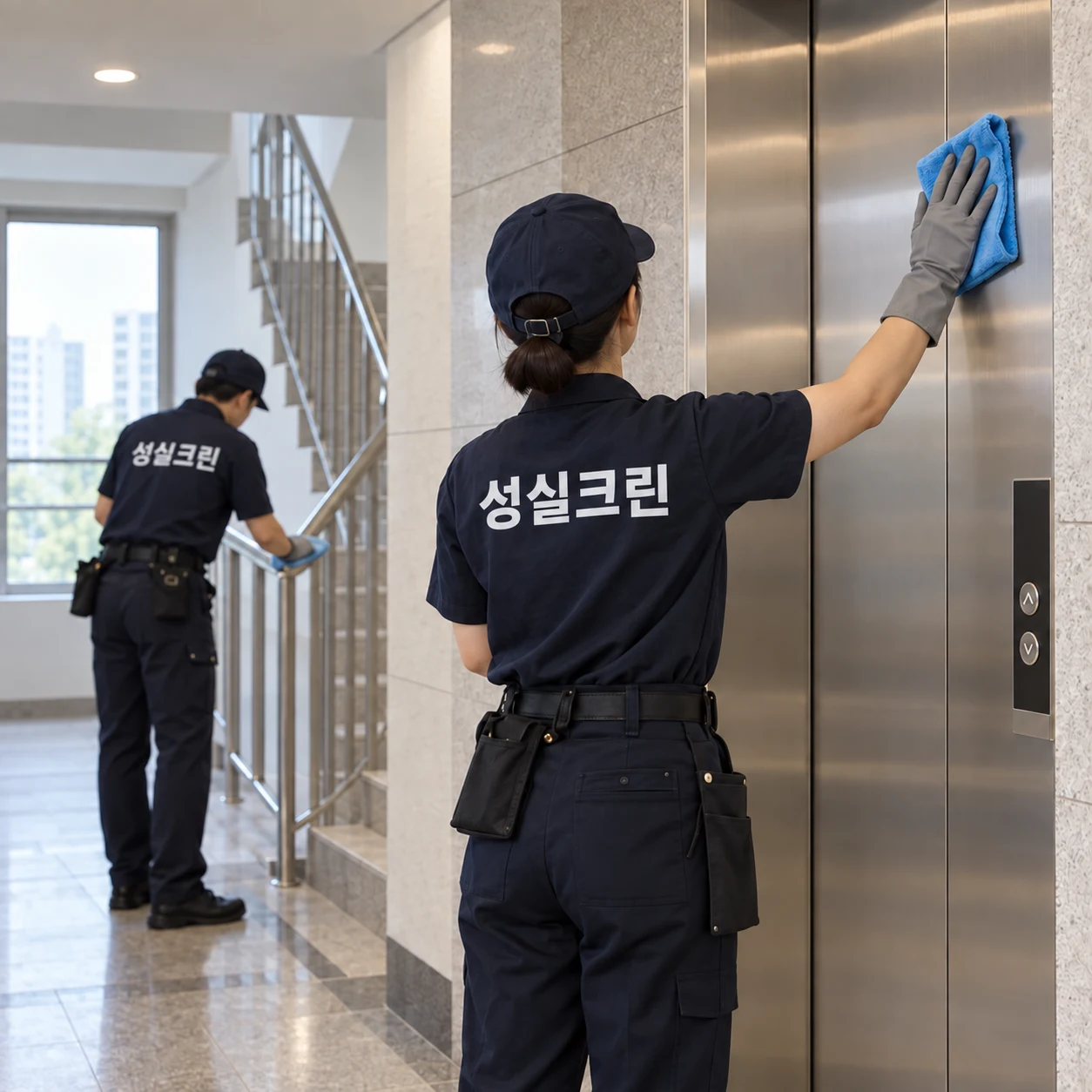 경북 김천시 아파트청소 계단과 엘리베이터는 재질에 맞춰 깔끔하게