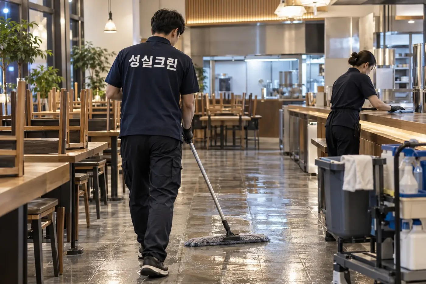 성실크린 광주 서구 업소청소 현장