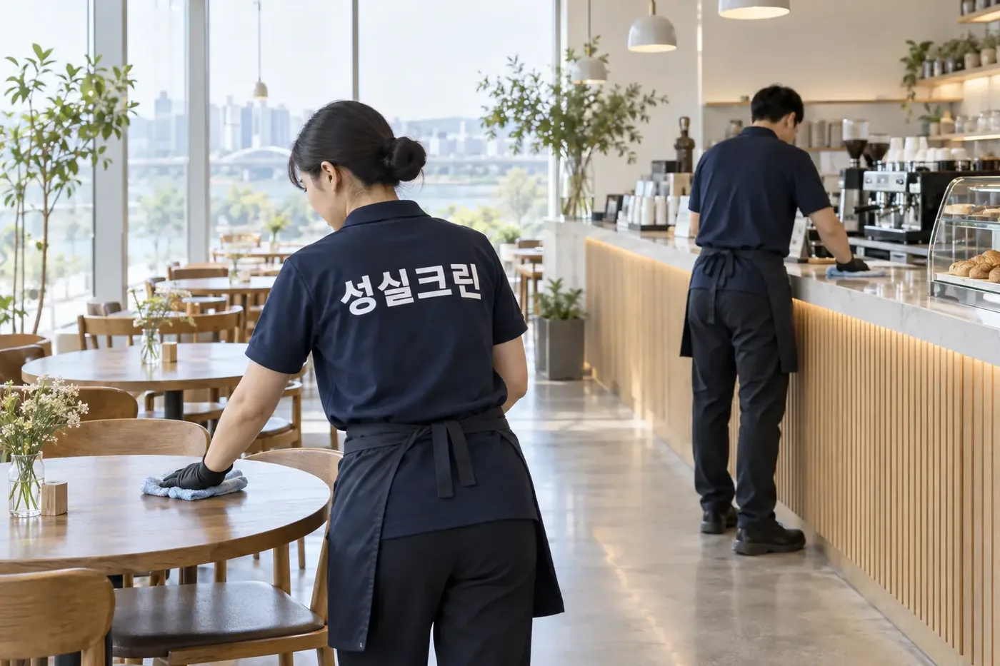 성실크린 광주 카페청소 현장