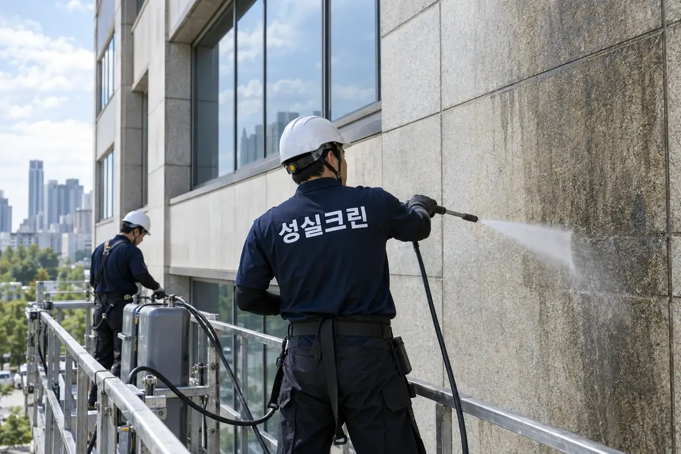 성실크린 경북 구미시 건물외벽청소 현장