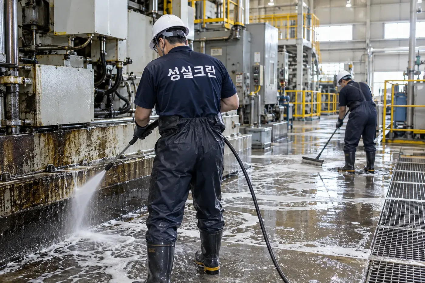 성실크린 광주 광산구 공장기름때청소 현장