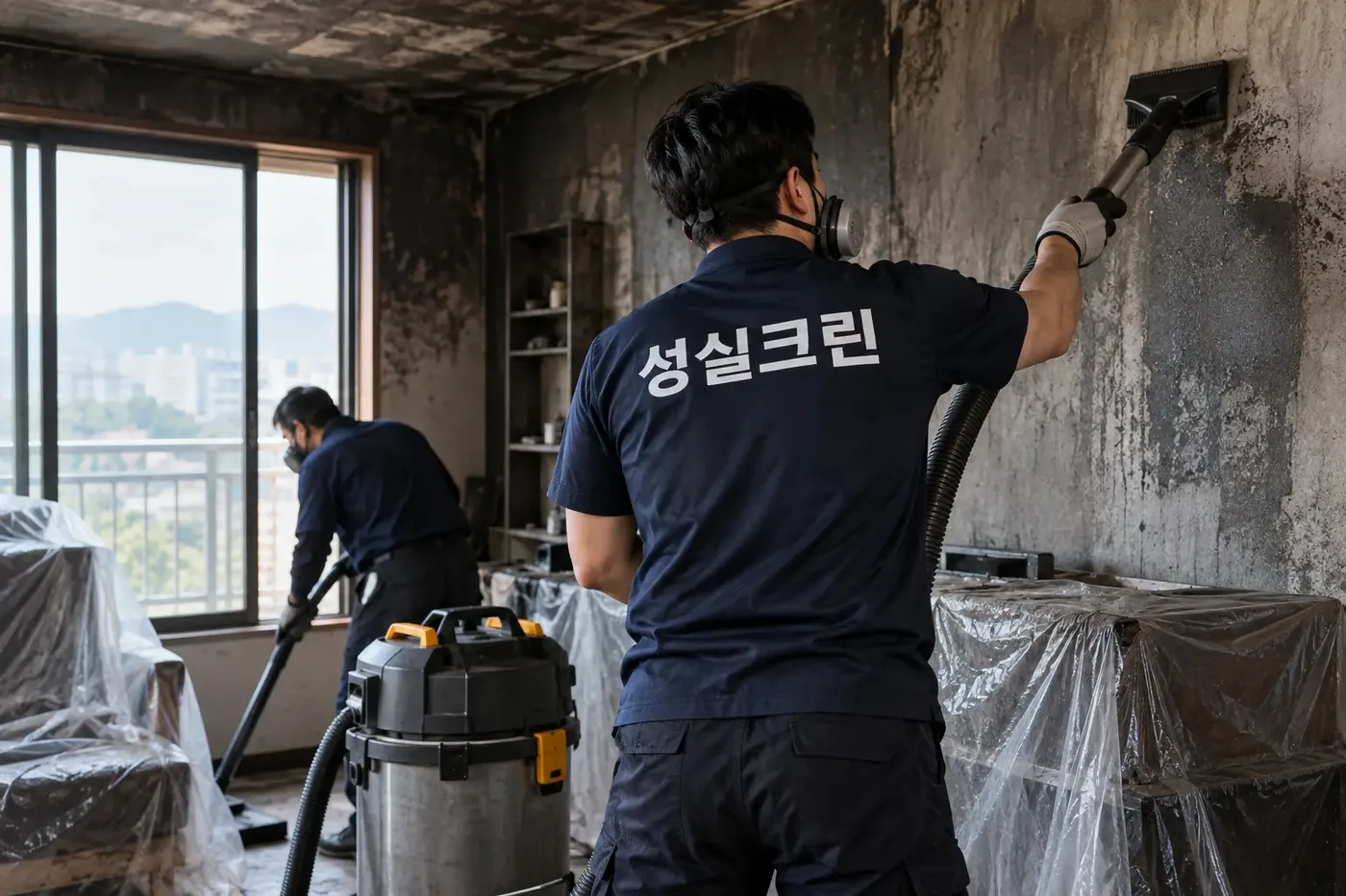 성실크린 광주 화재청소 현장