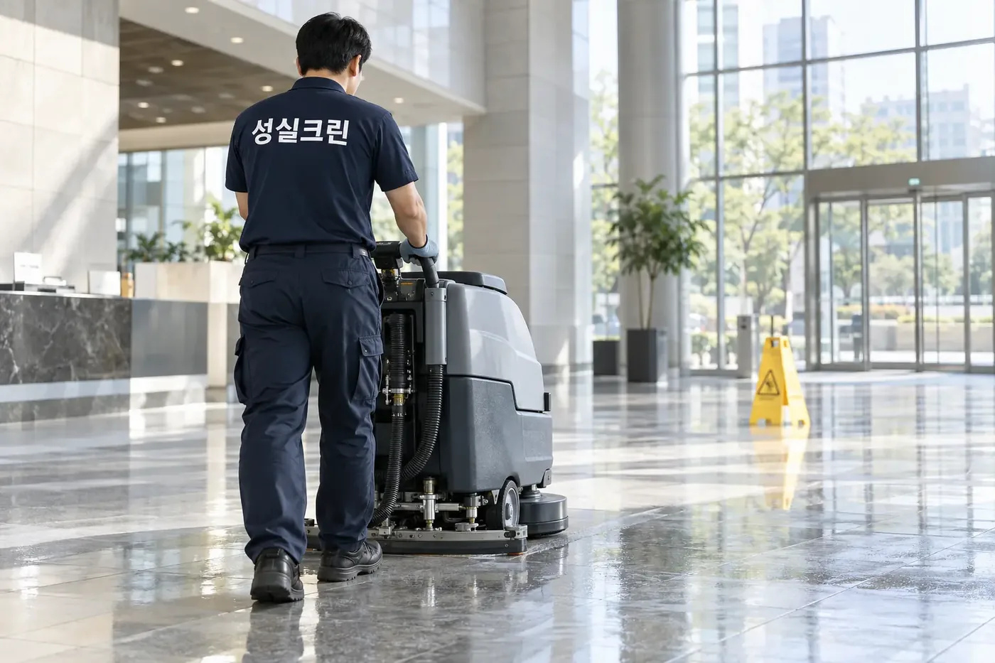 성실크린 광주 바닥청소 현장