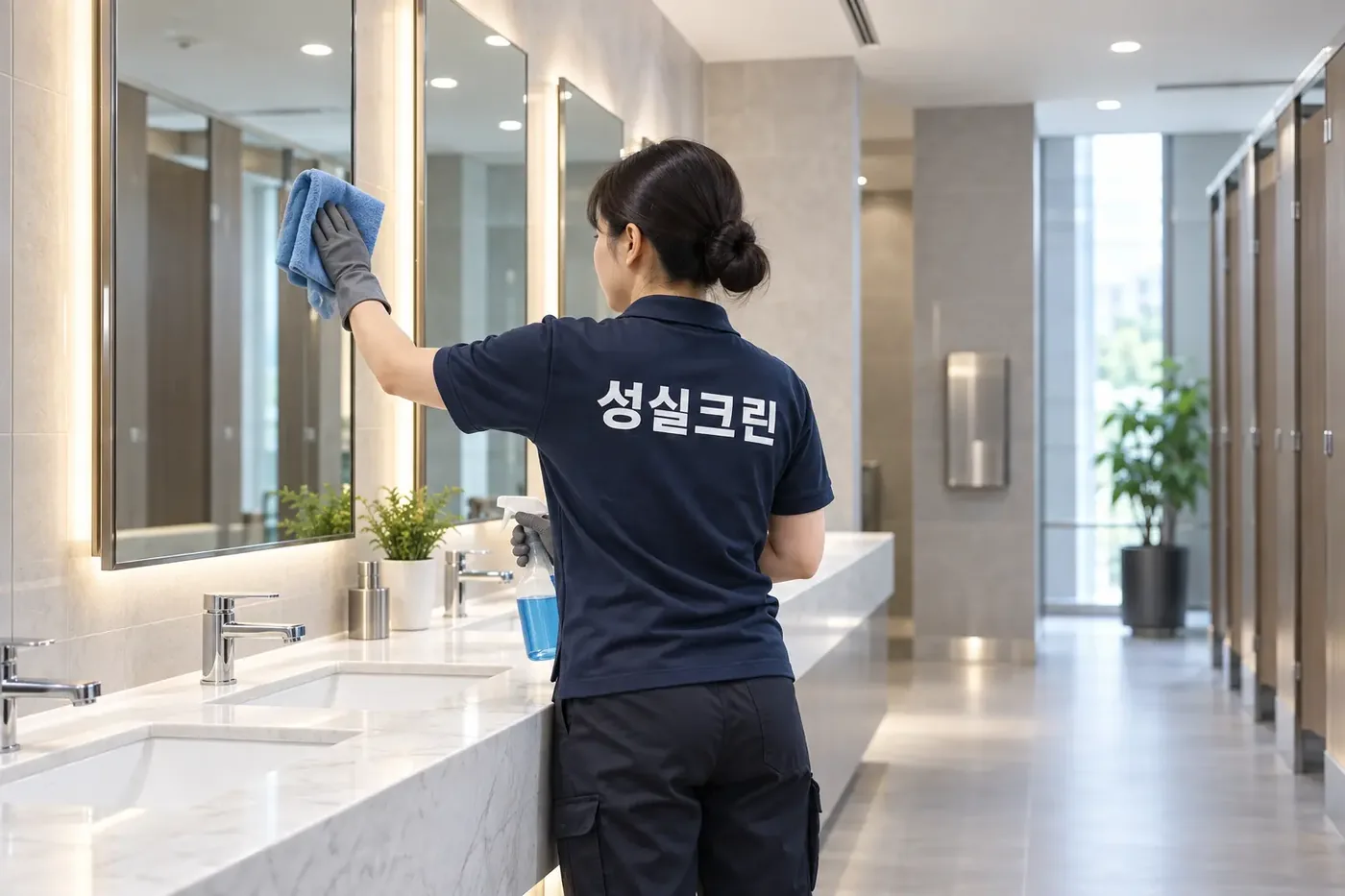 성실크린 광주 서구 서창동 화장실청소 현장