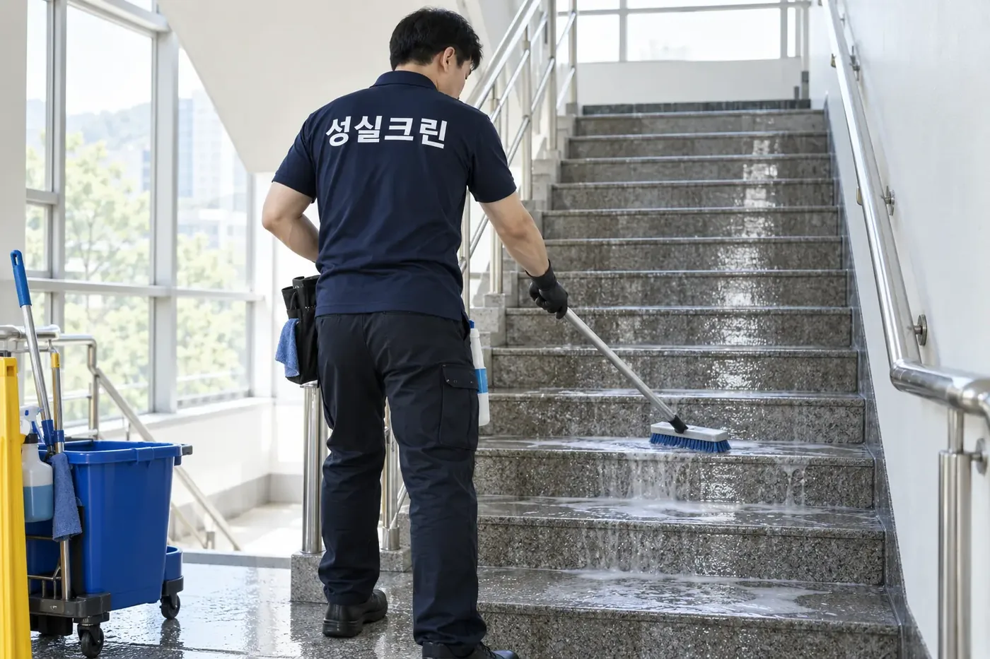 성실크린 광주 북구 두암동 계단청소 현장