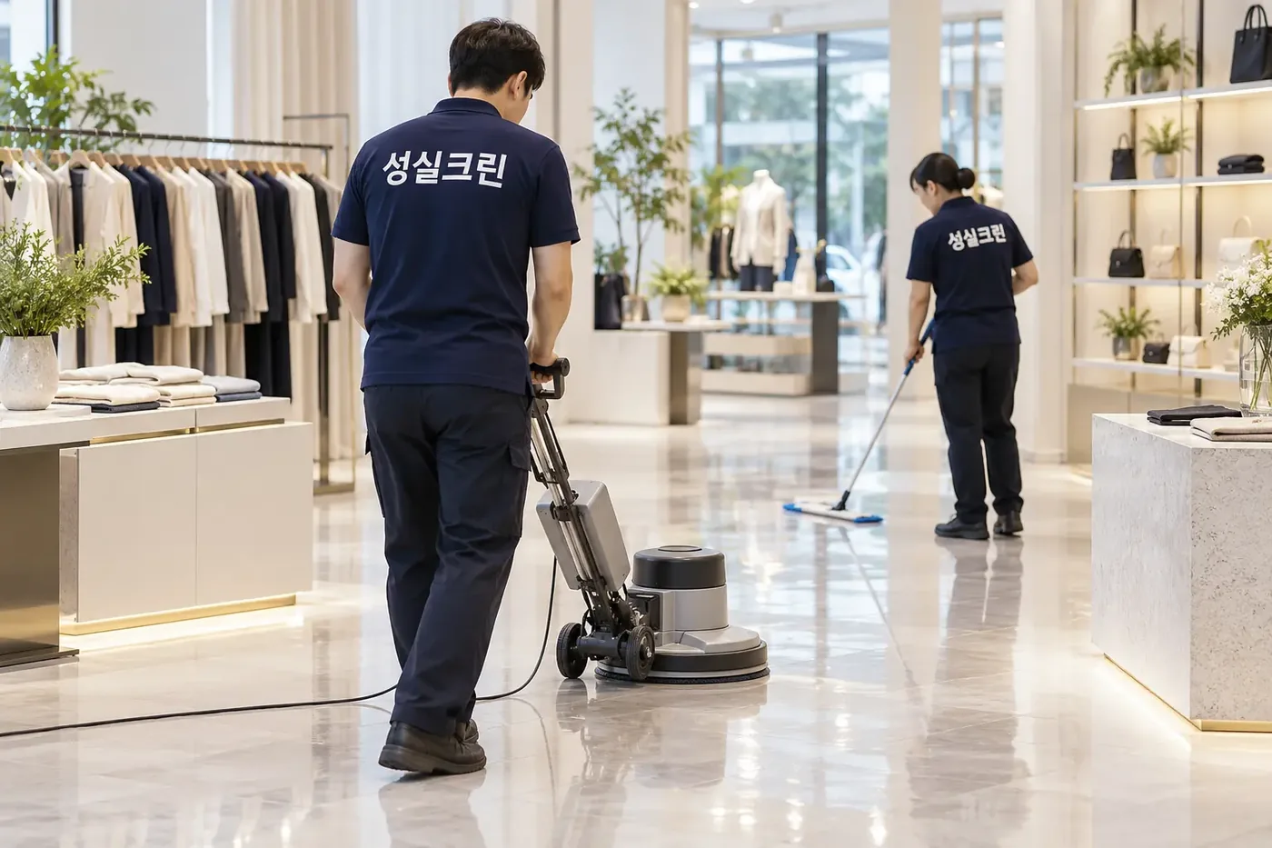성실크린 광주 매장청소 현장